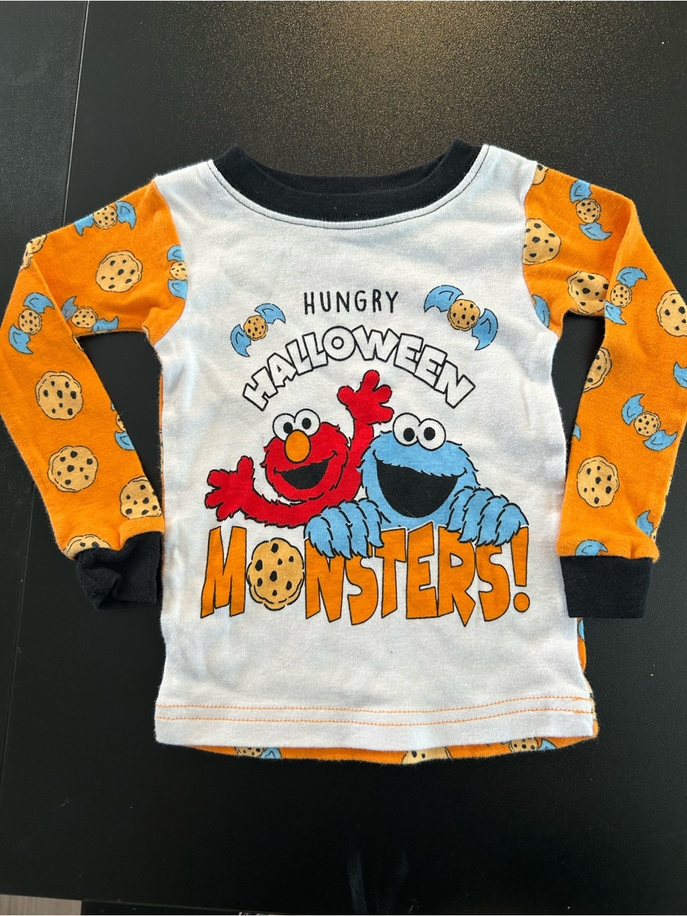 Sesame Street Kids Long Sleeve Top - White, Orange & Black